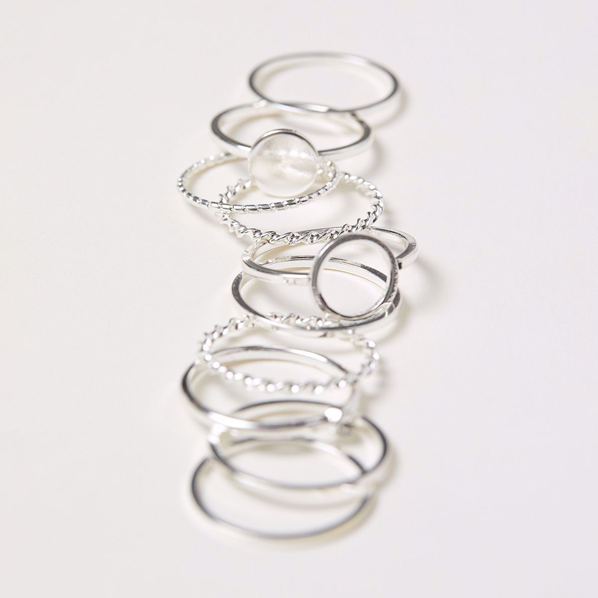 Nop Avenue Theme. 10-Pack Silver Rings